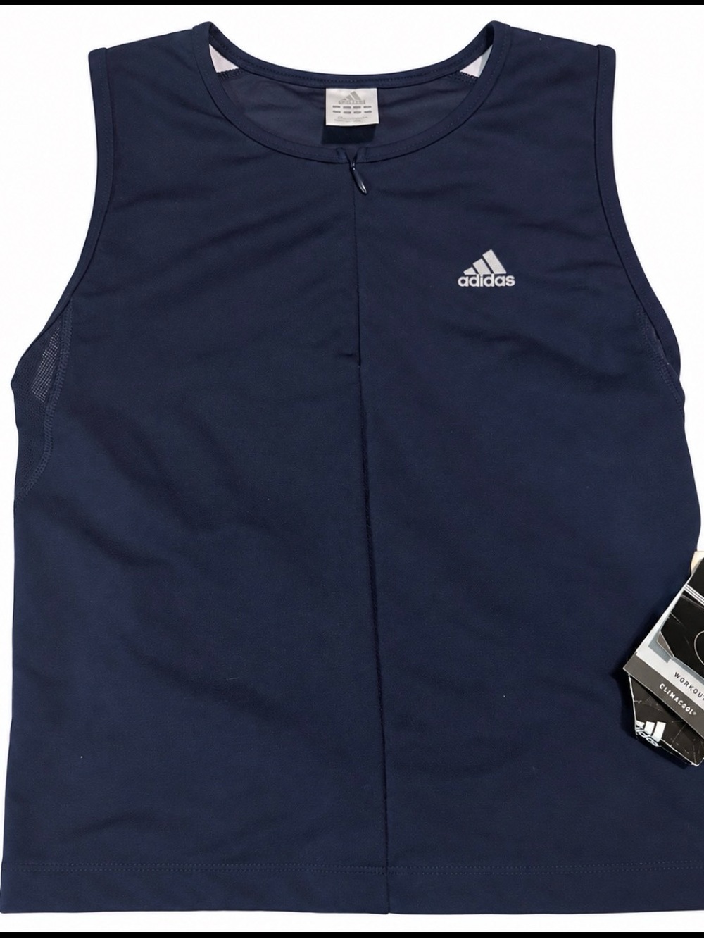 Women's Adidas Dark Blue ClimaCool Zip Up Active Tank Size Large